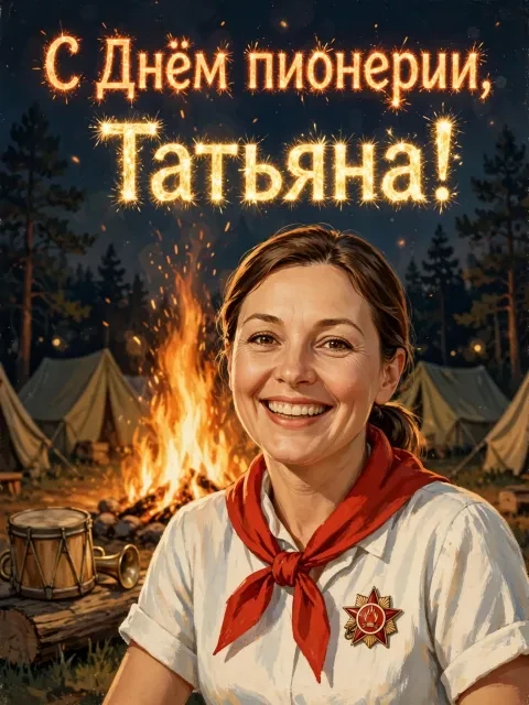 В примере на открытке напечатаны поздравление и имя.