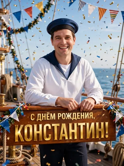 Моряк с конфетти