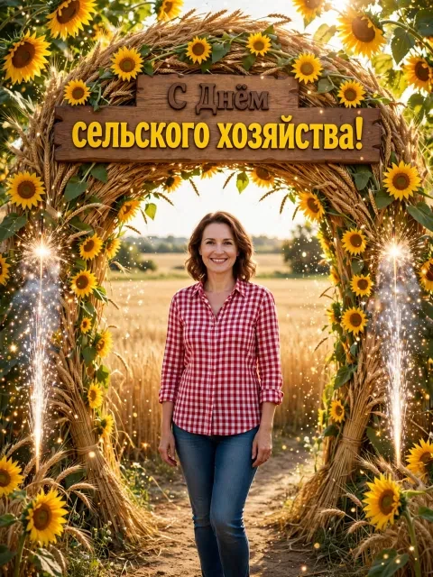 Выбрать дизайн «Арка плодородия и подсолнухи»
