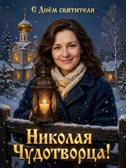 Зимняя молитва у храма