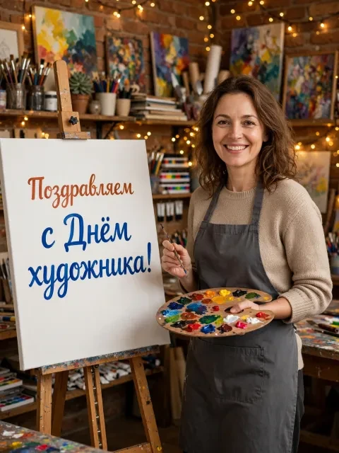 В примере на открытке напечатаны поздравление и имя.