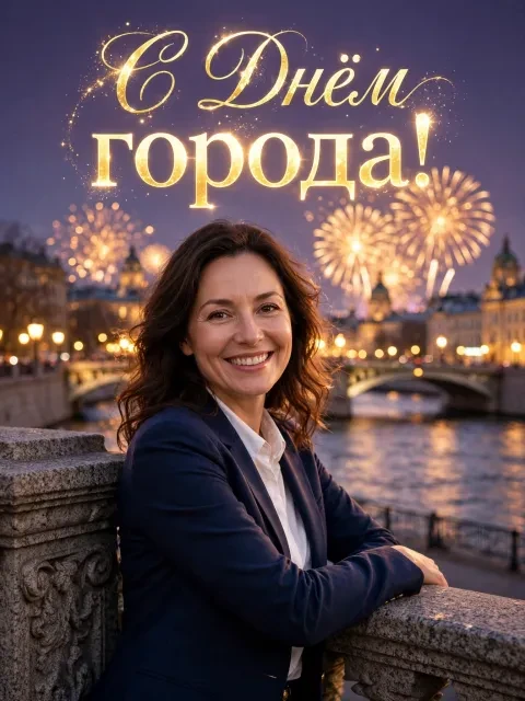 Салют над праздничной набережной