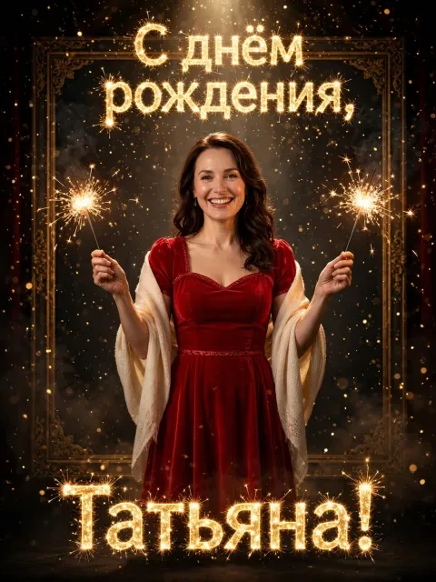 Выбрать дизайн «Афиша с бенгальскими огнями»