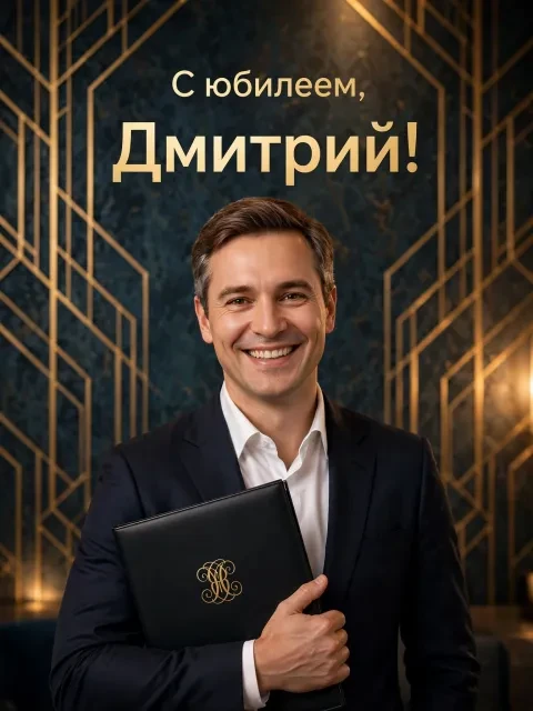Пример открытки в дизайне «Золотой диплом»