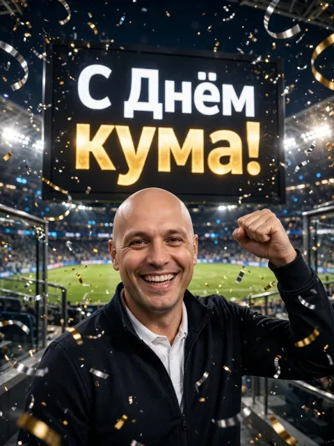 Пример открытки в дизайне «Футбольный триумф»