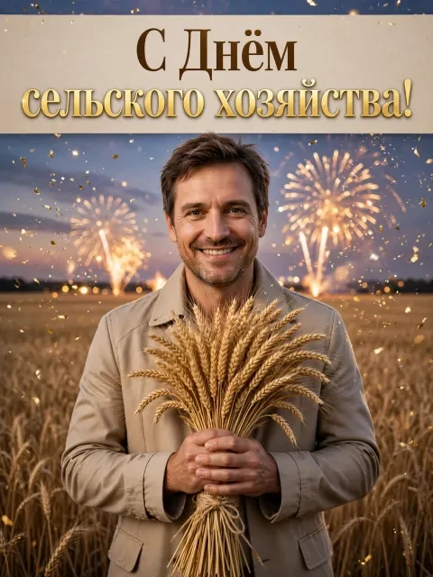 Пример открытки в дизайне «Обложка главного агронома»