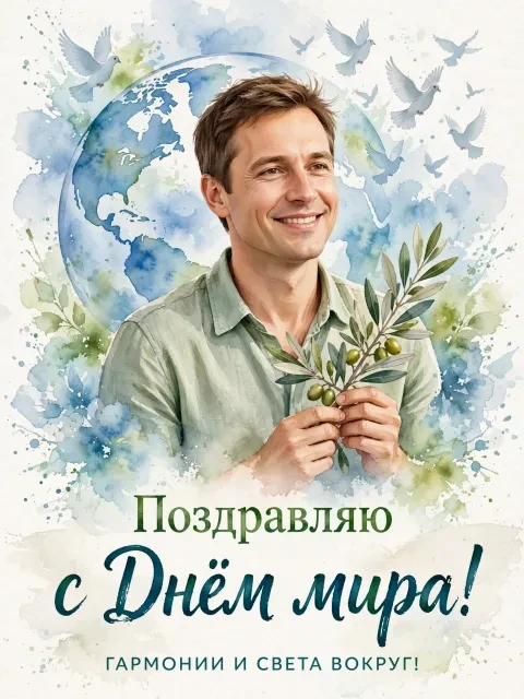 Акварельная оливковая ветвь