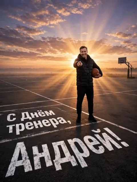 Пример открытки в дизайне «Афиша тренировки на рассвете»