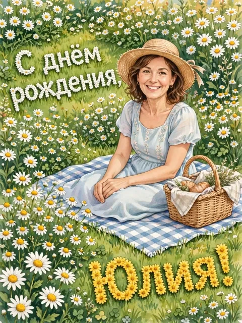 Выбрать дизайн «Летний сад и ромашки»