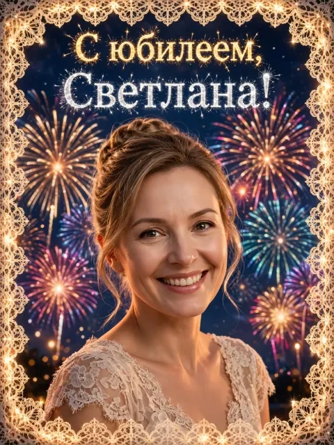 Выбрать дизайн «Кружевная открытка с салютом»