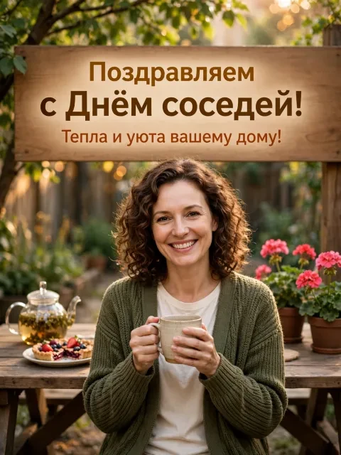 Уютное чаепитие во дворе