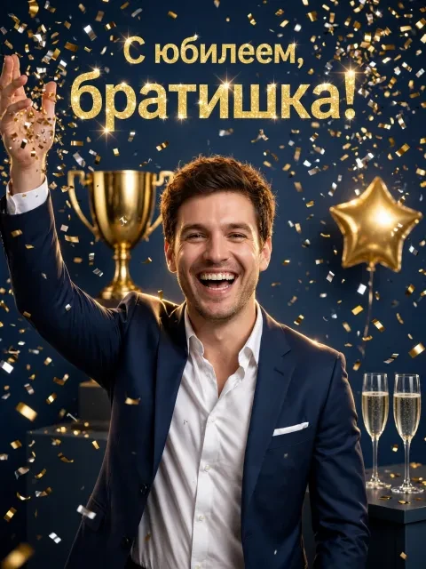 Выбрать дизайн «Кубок и конфетти»