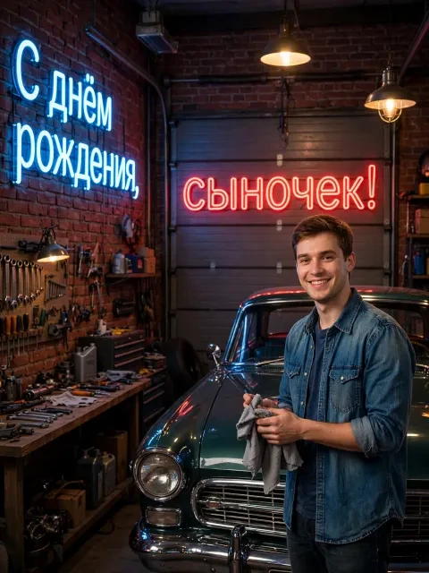 Выбрать дизайн «Гараж и неон»