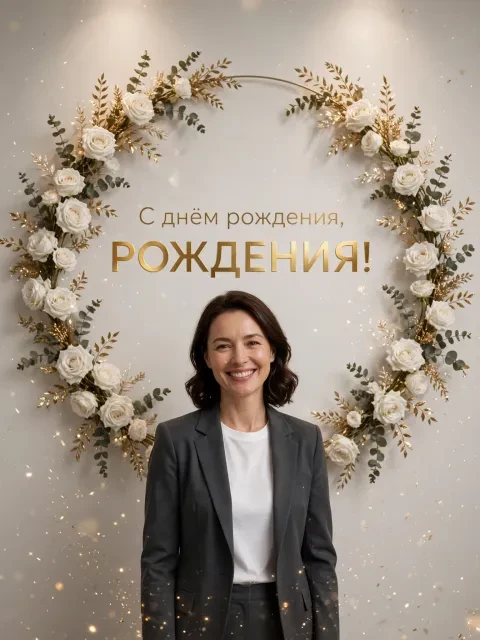Выбрать дизайн «Минималистичная арка с розами»