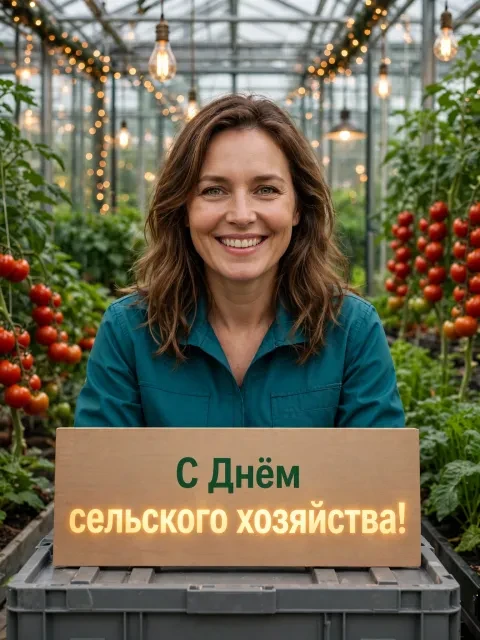 Пример открытки в дизайне «Современная эко-теплица»