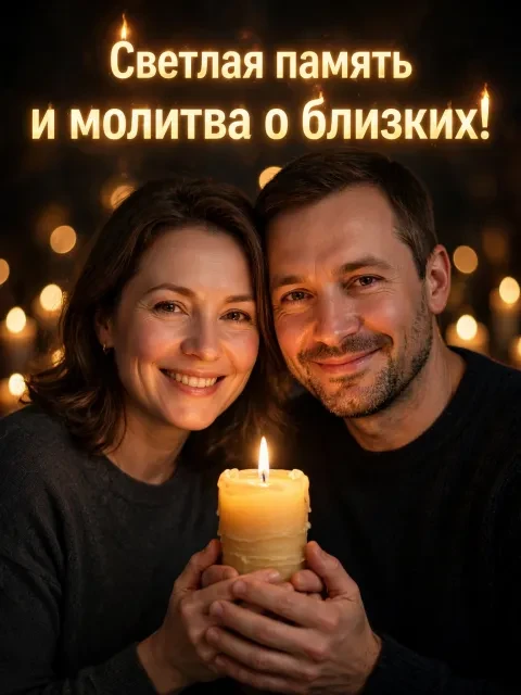 Выбрать дизайн «Поминальная свеча в руках»