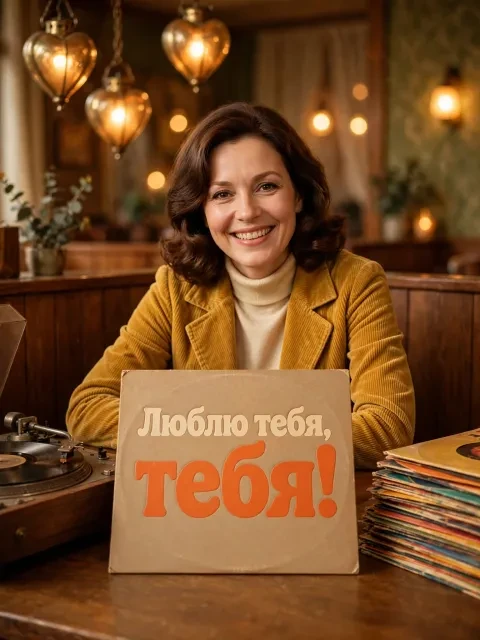 Выбрать дизайн «Ретро-романтика на виниле»