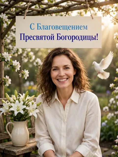 Весенний сад с лилиями