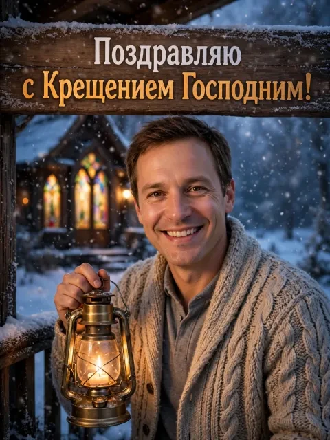 Выбрать дизайн «Крещенский вечер с фонарём»