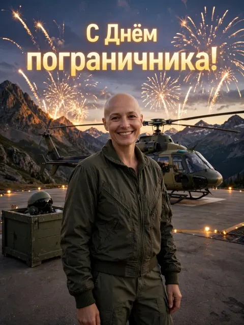 Пример открытки в дизайне «Пограничная авиация»