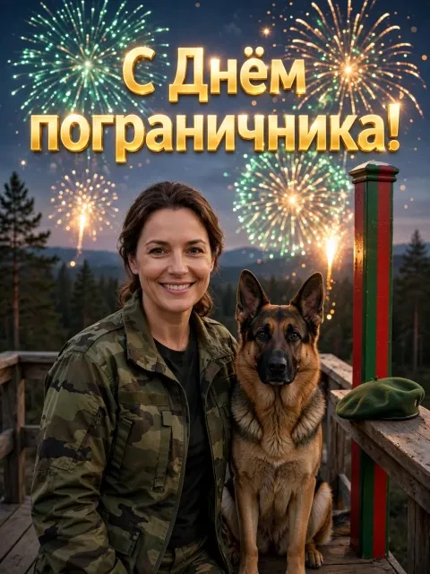 В примере на открытке напечатаны поздравление и имя.