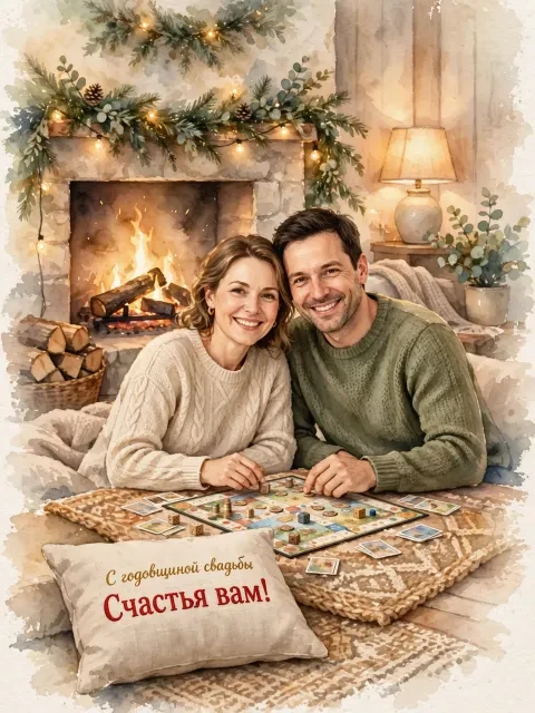 Выбрать дизайн «Семейный портрет у камина»