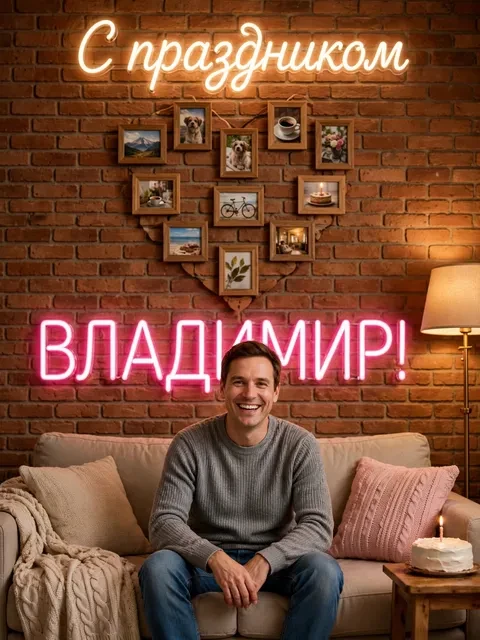 Выбрать дизайн «Первый год в неоне»