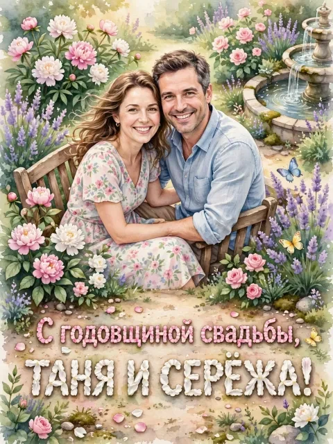Выбрать дизайн «Акварельный сад»