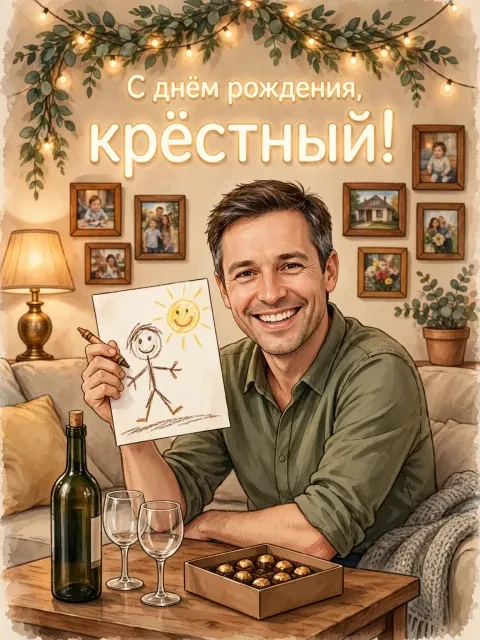 Выбрать дизайн «Поздравление от крестницы»