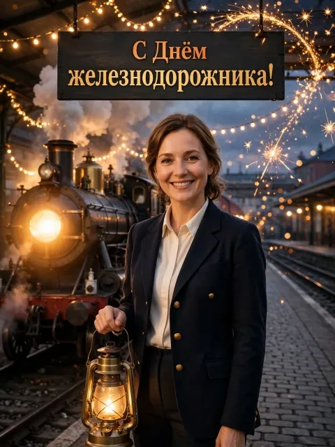 В примере на открытке напечатаны поздравление и имя.