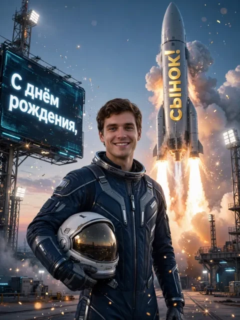 Выбрать дизайн «Космический старт»