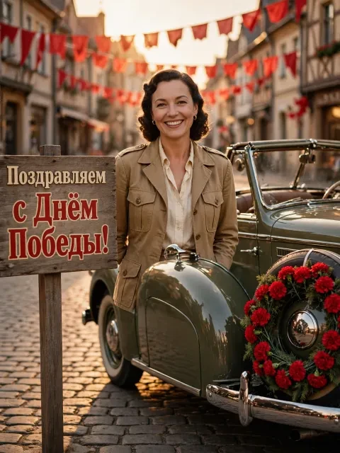Выбрать дизайн «Винтажный автомобиль Победы»