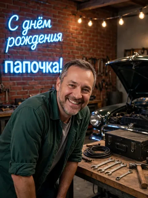 Выбрать дизайн «Гараж с неоном»
