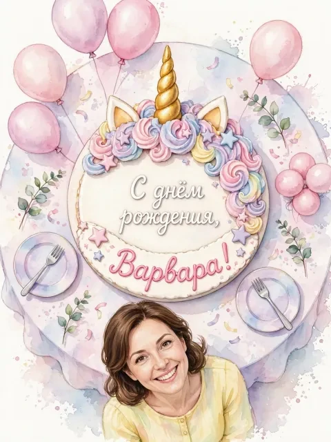 Выбрать дизайн «Торт с единорогом»