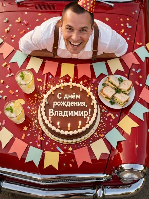 Выбрать дизайн «Торт на капоте»