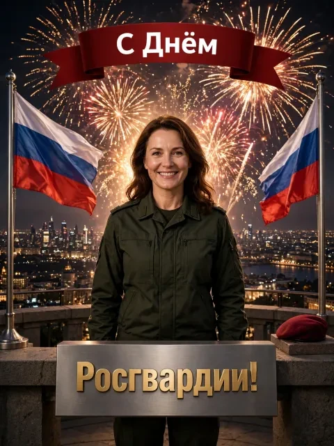 В примере на открытке напечатаны поздравление и имя.