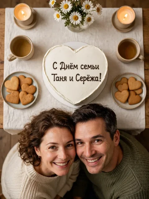 Пример открытки в дизайне «Семейный ужин»