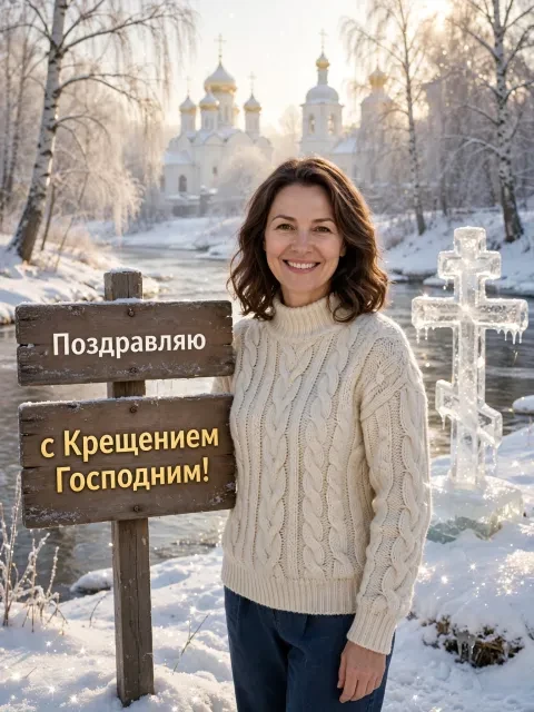 Зимняя иордань у храма