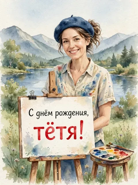 Выбрать дизайн «Акварельный пейзаж»