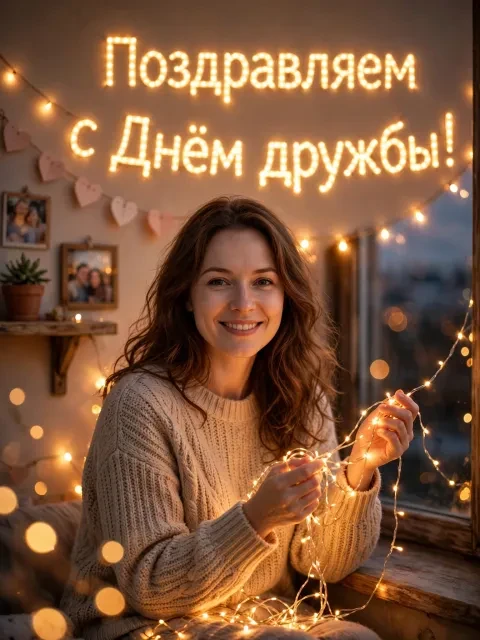 Выбрать дизайн «Мерцающая гирлянда дружбы»