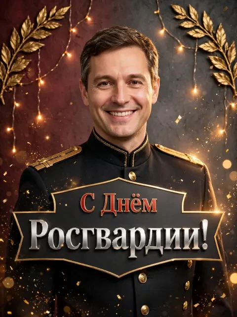 Пример открытки в дизайне «Парадный почетный плакат»