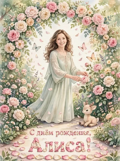 Выбрать дизайн «Цветочная арка и фея»