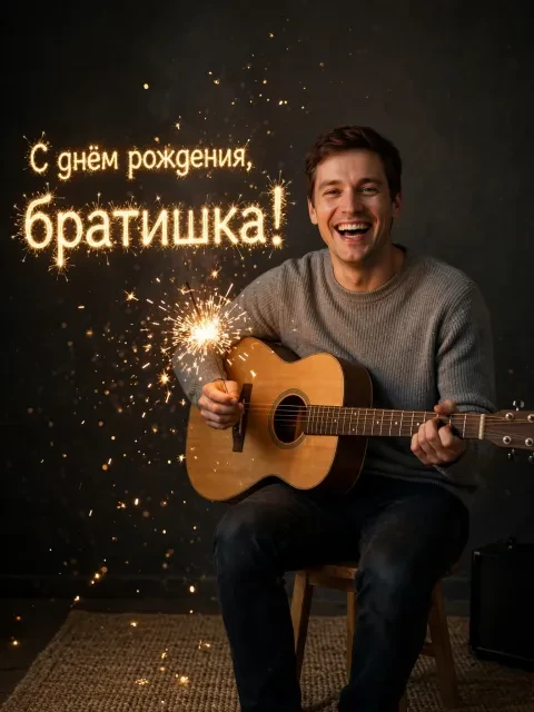 Выбрать дизайн «Гитара и бенгальские огни»