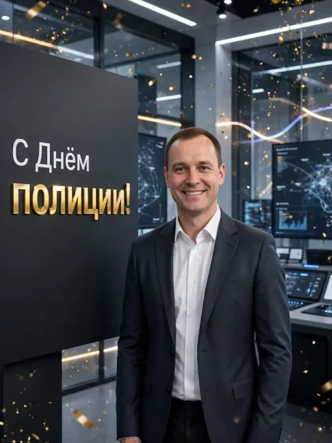 Пример открытки в дизайне «Тыл МВД: Координационный центр»
