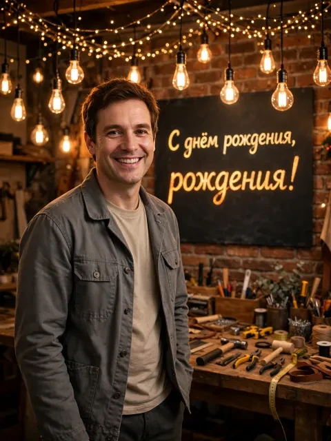 Пример открытки в дизайне «Энергия праздника»