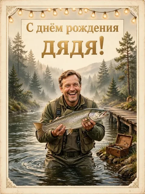 Пример открытки в дизайне «Обложка журнала «Рыбак года»»