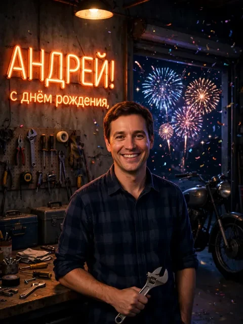 Выбрать дизайн «Гараж и неоновая вывеска»