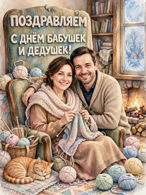 Вязаные узоры и клубок