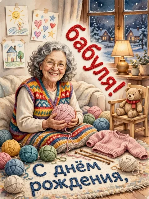 Выбрать дизайн «Вязание и внуки»