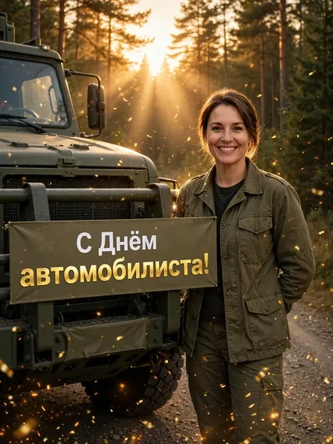 Выбрать дизайн «Военный автомобилист на марше»